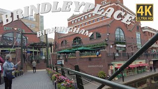 Exploring Brindley place  Birmingham Canal Walk 4kHDR [upl. by Fries171]