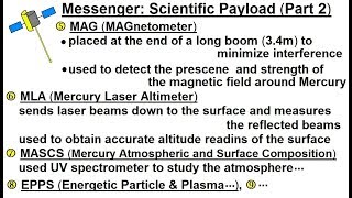 Astronomy  Ch 10 Mercury 36 of 42 Messenger Scientific Payload Part 2 of 2 [upl. by Yahsel]