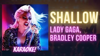 Shallow  Lady Gaga Bradley Cooper Piano Karaoke Songs With Lyrics  Higher Key [upl. by Adnah971]