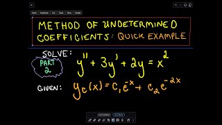 Method of Undetermined Coefficients  Part 2 [upl. by Crandall]