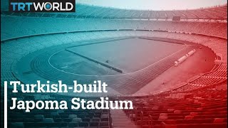 Turkishbuilt Japoma Stadium lights up for Africa Cup of Nations [upl. by Gnart]