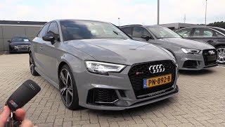 INSIDE the AUDI RS3 Sedan 2018  SOUND In Depth Review Interior Exterior [upl. by Phelgon]