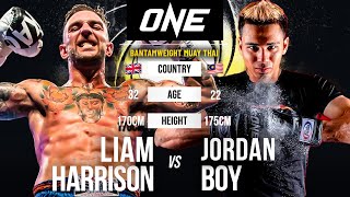 BRUTAL MUAY THAI 😱 Liam Harrison vs Jordan Boy  Full Fight [upl. by Iclehc]