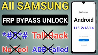 Samsung Frp Bypass Android 111213 2024  Samsung Frp Bypass TalkBack Not Working 100 Fixed [upl. by Cherida]