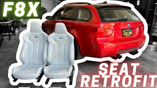 Retrofitting F80 F82 Seats In my E91 M3 Also Works On E90E92E93328i335iM3 [upl. by Arndt]