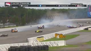 IndyCar Series Pocono 2018 Wickens Huge Crash Commentaire FR [upl. by Esinyl945]