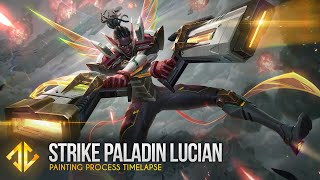 Strike Paladin Lucian  League of Legends Splash Art Painting Process [upl. by Wu935]