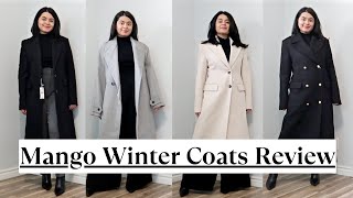 S1Winter Coats Review  E1Mango Winter Coats TryOn  Petite Friendly [upl. by Nahtanoy]