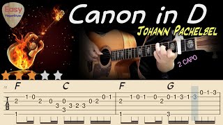 🔴Canon in D Johann Pachelbel🔴Acoustic Fingerstyle Guitar Tutorial Tabsamp Chords Easy Fingerstyle [upl. by Uria]