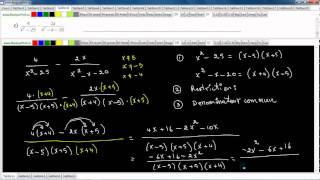 Secondaire 4 SN Québec Addition soustraction dexpression rationnelle exercice 4 [upl. by Schuman]