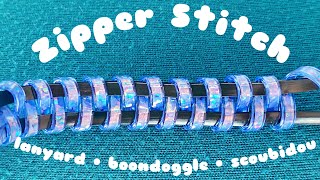 HOW TO MAKE THE ZIPPER STITCH Lanyard boondoggle scoubidou [upl. by Rustice]