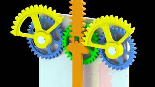 Reciprocating mechanism with segmented gears 3D model [upl. by Arayc]