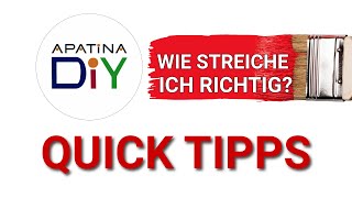 APATINA QUICK TIPPS  WIE STREICHE ICH RICHTIG [upl. by Dosia]