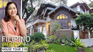 Modern Filipino Inspired House in a Corner Lot House Tour 218 [upl. by Arehc]