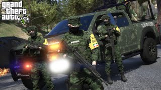 GTA V EJERCITO MEXICANO VS N4RCOS  NUEVA FORDRAPTOR  T0P0NES [upl. by Eserehs]