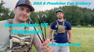 Broadheads VS Field Points Do you need a different pin DOA With Precision Cut Archery [upl. by Rekyr]