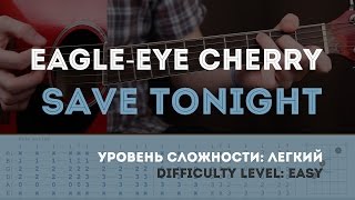 Как играть EagleEye Cherry – Save Tonight guitar tutorial and palm muting lesson [upl. by Glennon203]