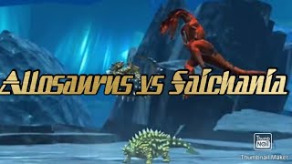 Allosaurus vs Saichania with health bars [upl. by Yhtac979]