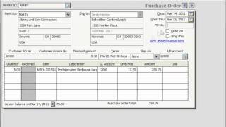 Peachtree Tutorial The Purchase Orders Window Sage Training Lesson 54 [upl. by Starr]