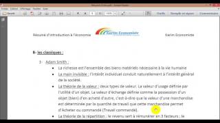 Introduction à léconomie S1 Partie 3 quot les pensées économiques 12 quot [upl. by Magnolia]