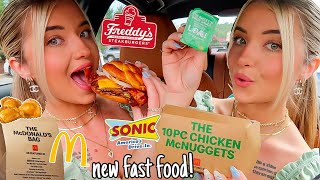 Trying NEW FAST FOOD Items for 24 HOURS McDonalds Sonic Freddys amp more [upl. by Euqinad781]