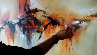 Abstract painting  Demonstration of abstract painting quotPainted Rythmquot  Acrylics [upl. by Tomlin634]