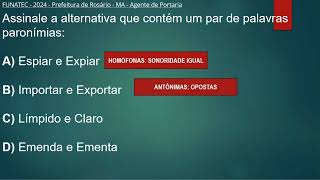 PARÔNIMOS HOMÔNIMOS HOMÓFONOS ANTÔNIMOS E SINÔNIMOS  RESPONDENDO 5 QUESTÕES [upl. by Artim]