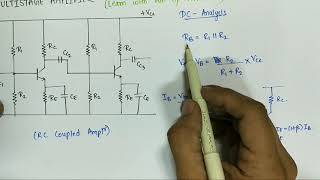 MULTISTAGE AMPLIFIER RC Coupled Amplifier DC Analysis [upl. by Ellesij861]