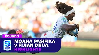 Moana Pasifika v Fijian Drua Highlights  Round 2  SRP 2024 [upl. by Rives156]