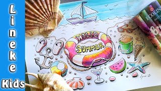 Wow Zo Teken je een 3D Zomer Doodle tekening in stappen [upl. by Hedges]