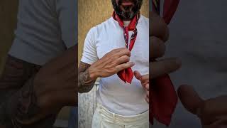 How to Tie a Mens Silk Neckerchief  Large Bandana Scarf [upl. by Patti]