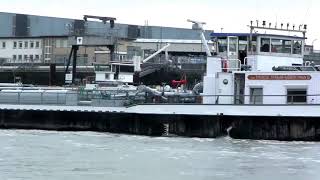 Massive Working Barge moves with grace on the River Rhine Germany  On a Uniworld River Cruise [upl. by Eikcuhc]