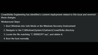 FIX for Windows 10 BSOD  CROWDSTRIKE Computer Problem 19th July 2024 [upl. by Llevad]