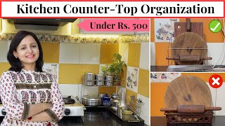 Kitchen Countertop organization Ideas  Best Organizers for Kitchen Under Rs 500  Urban Rasoi [upl. by Arodnahs692]