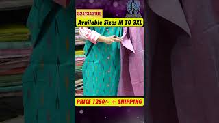 PURE HANDLOOM IKKATH POCHAMPALLI KURTI SETS  KALAVATHI HANDLLOOMS [upl. by Siuoleoj556]