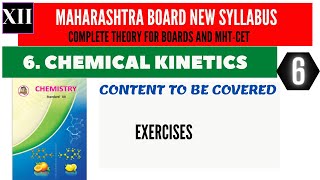 CHEMICAL KINETICS  NEW SYLLABUS  12th Maharashtra board  Part 6 Exercise [upl. by Etnasa]