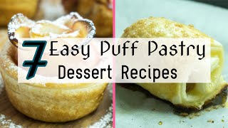 7 Easy Puff Pastry Dessert Recipes [upl. by Bevus]