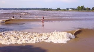 Hydrofoil surfing on a Tidal Bore [upl. by Orji]