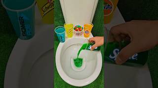 Experiment  Rainbow Candy VS Coca Cola Fanta Pepsi Sprite and Mentos in Toilet shorts [upl. by Yablon]