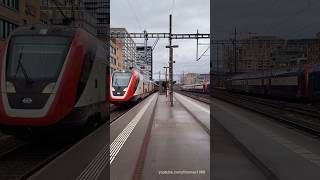 SBB Re 450 und SBB FVDosto beim Bahnhof Zürich Altstetten  Stadt Zürich  Schweiz 2023  shorts [upl. by Ahsienek]