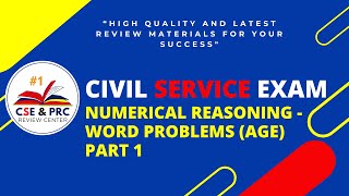 Civil Service Exam Drill for 2024 NUMERICAL REASONING  Word Problems Age Part 1 [upl. by Milissent]