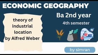 ba 2nd year alfred weber theory of industrial location geography in english by simran [upl. by Nairred]