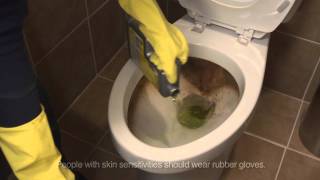 How to clean a toilet with CLR Calcium Lime amp Rust Remover amp CLR Bath amp Kitchen Cleaner [upl. by Willtrude]