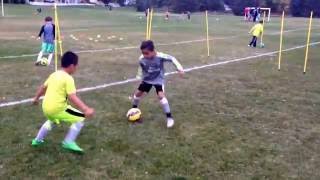 U7U8 amp U9 soccer drills with dribbling 1v1 by Adam and the Spartans youth team [upl. by Einal]