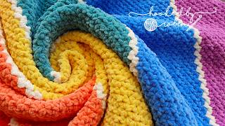 QUICK amp EASY Crochet Blanket 🧶 ONE ROW REPEAT 🤩 [upl. by Amsirak]