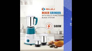 Bajaj GX15 500W Mixer Grinder with Multifunctional Blade System  Your Kitchen Companion [upl. by Karilla]