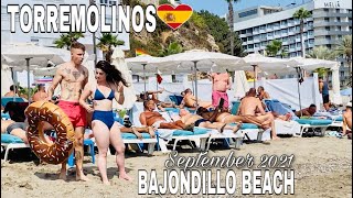 TORREMOLINOS SPAIN BEACH WALK SEPTEMBER 2021 BAJONDILLO BEACH Best Beaches In Costa Del Sol🌞 4K [upl. by Terb]