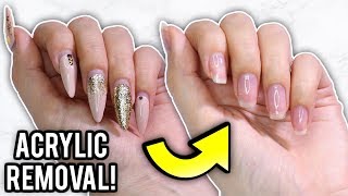 Remove Acrylic Nails At Home Step By Step HowTo Tutorial [upl. by Chrystal]