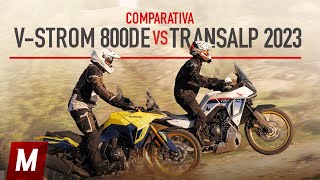 Honda XL750 TRANSALP vs Suzuki VSTROM 800DE 2023  Comparativa prueba y opinión [upl. by Huntlee]