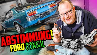 Marco geht auf LEISTUNGSSUCHE  Ford Consul 28L V6  Vergaser zerlegen am Prüfstand [upl. by Otreblasiul475]